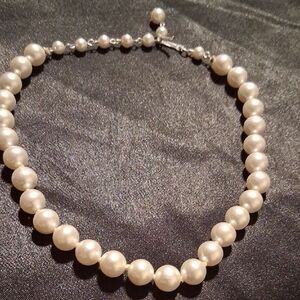 Vintage Cream Pearl Necklace Stamped Japan. 18 Inch Long.